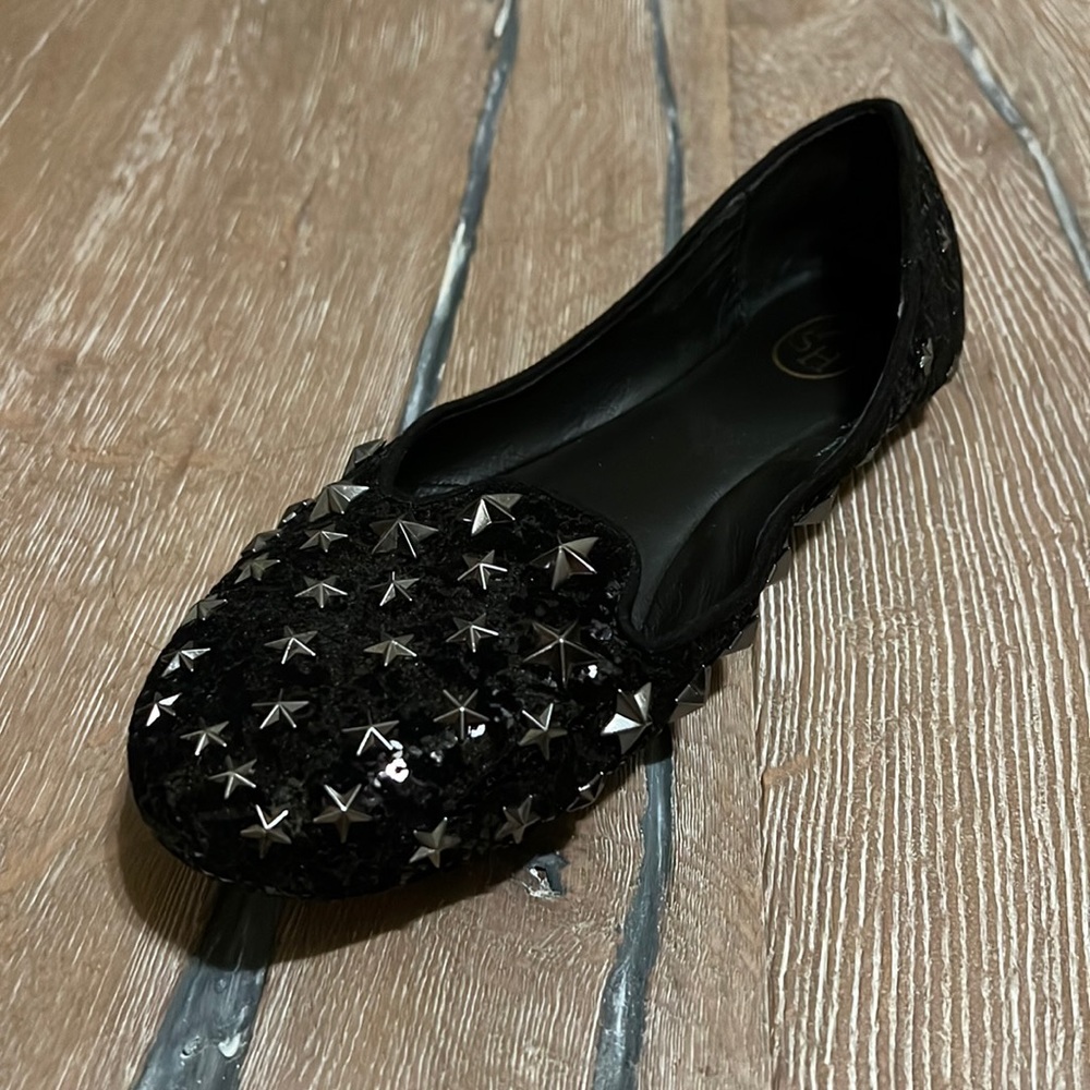 Ash Star Studded Black Flats